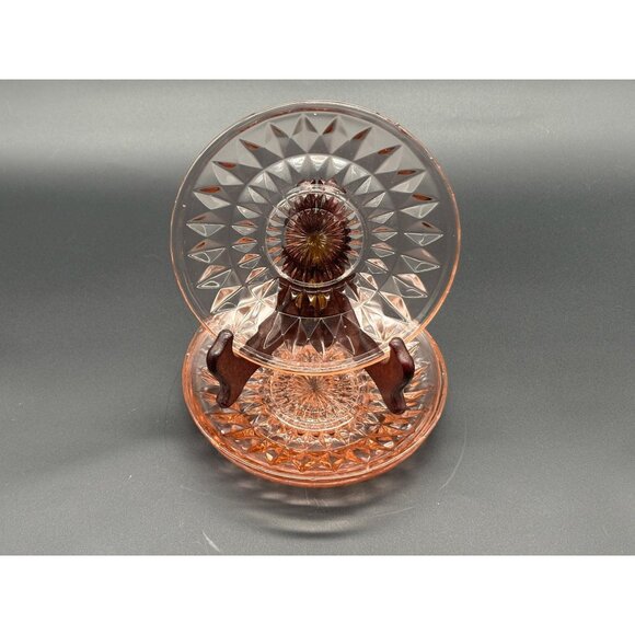 1930s Jeannette Glass Windsor Pink Depression Glass Saucers – Set of 4 - Picture 1 of 5